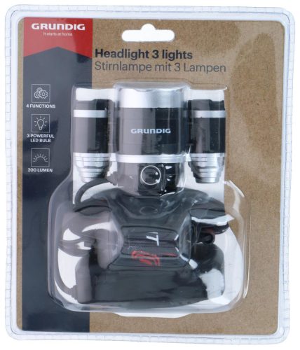 FEJLÁMPA 3 PONTOS LED, 4XAA (ELEMET NEM TART.)