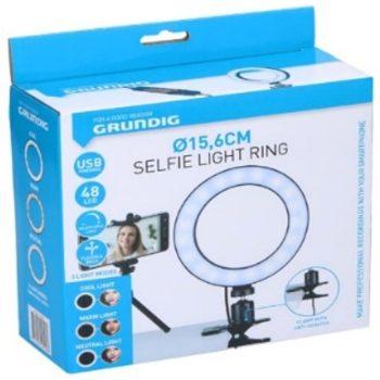   LED KÖRLÁMPA CSÍPTETŐS ?16CM 48LED 16X16X25CM 595GR PS CB 5VDC 1A FEKETE