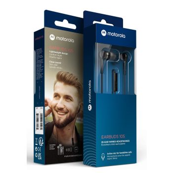   FÜLHALLGATÓ EARBUDS 105 FEKETE  1X2X125CM 51GR SZTEREÓ + MIKROFON