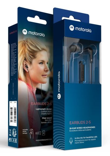 FÜLHALLGATÓ EARBUDS 2-S FEKETE  1X2X125CM SZTEREÓ + MIKROFON