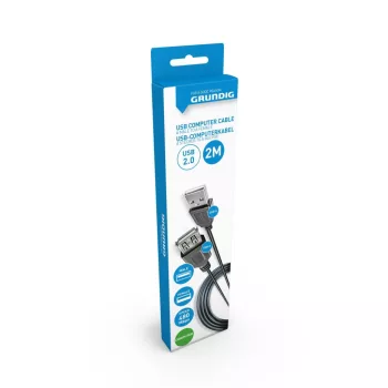KÁBEL USB-A 2,0 M-F 2M BLK 40GR PVC USB-A MALE USB-A FEMALE