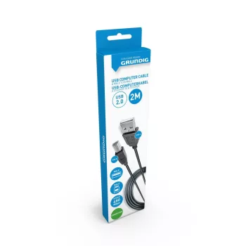   KÁBEL USB-A-USB-B 2,0 2M BLK 41GR PVC CB USB-A MALE USB-B MALE