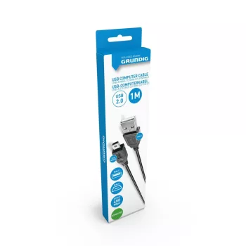   KÁBEL USB-A-USB MINI-B 2,0 1M 25GR PVC USB-A MALE USB MINI-B 5-PINS MALE FEKETE
