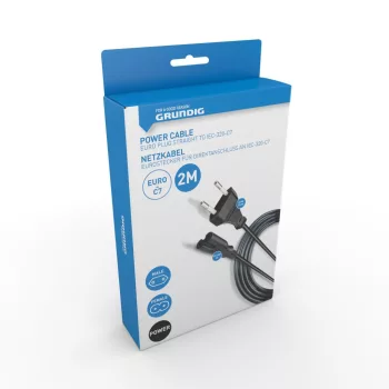   TÁPKÁBEL 2M FLAT BLK 99GR PVC CB EURO (C TÍPUS) MALE STRAIGHT IEC-320-C7