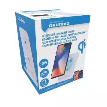   TÖLTŐ VEZETÉKNÉLKÜLI 10W QI 8,5X7,0X11,3CM 105GR PVC CBW FEKETE USB-MICRO