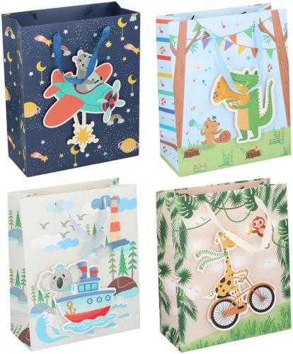 AJÁNDÉKTASAK ÁLLATOS 4FÉLE 32X26X12CM