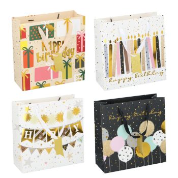 AJÁNDÉKTASAK SZLINAP ARANY 4FÉLE 25X25CM