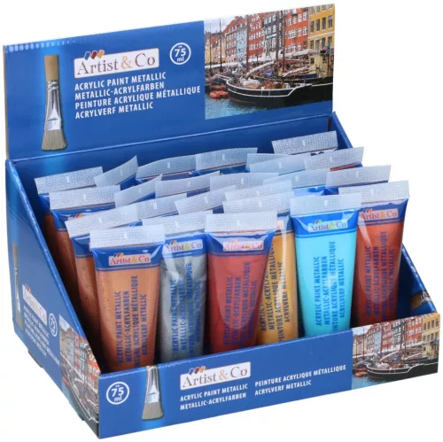 FESTÉK AKRIL "METÁLOS" 75ML 6SZÍN DISPL(24)