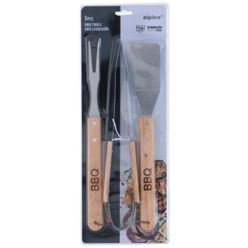 GRILL SZETT 3DB 5X34CM INOX/TÖLGY