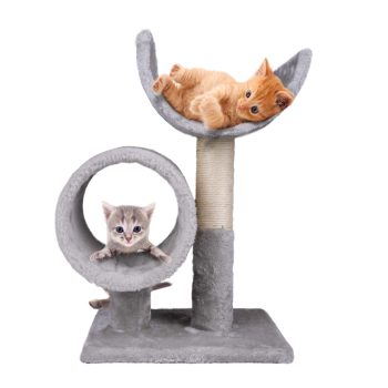 MACSKA JÁTSZÓTÉR - KAPARÓFA SZÜRKE 33X29X50CM