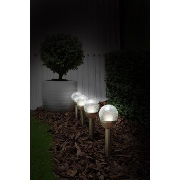   KERTI SOLAR LÁMPA LESZÚRHATÓ, ÜVEGBÚRÁS, INOX, 1LED+1 RGB LED 8X34CM 600MAH AAA