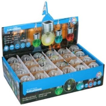 SOLAR LÁMPA ÜVEG MELEG FÉNY 6X6X10CM 1.2V