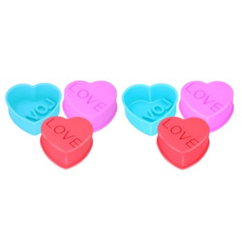   SÜTŐFORMA SZÍV FORMA "LOVE" FELIRAT 6DB SZILIKON