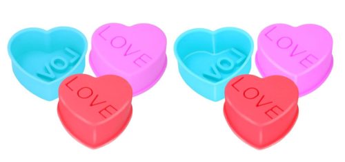 SÜTŐFORMA SZÍV FORMA "LOVE" FELIRAT 6DB SZILIKON