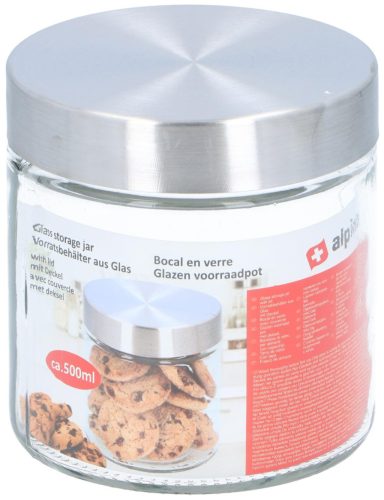 TÁROLÓ ÜVEG TETŐVEL 500ML 11X12CM