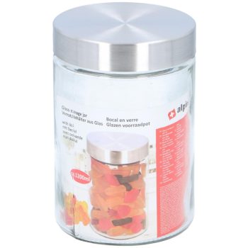 TÁROLÓ ÜVEG TETŐVEL 1,2L 11X17CM