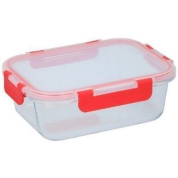   ÉTELTÁROLÓ 1L 21X16X6CM BOROSZILIKÁT ÜVEG + MŰA. PATTINTÓS TETŐ