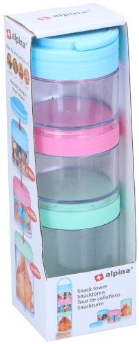 TÁROLÓ DOBOZKÁK EGYMÁSRA RAKHATÓ 3DB 8,5X26,5CM 440ML/2X230ML