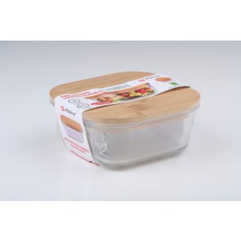 ÉTELTÁROLÓ BAMBUSZ FEDŐVEL 770ML 15X15X6,9CM