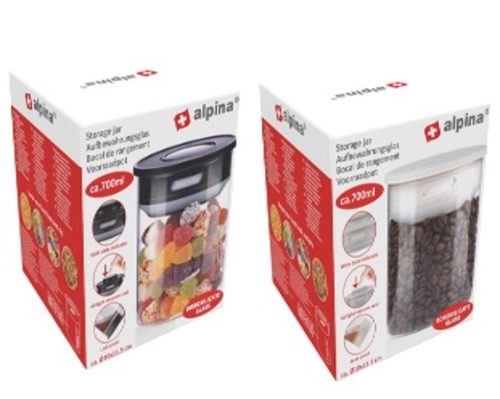 TÁROLÓ ÜVEG BOROSZILIKÁT VÁKUUMOS 10X10X11CM 700ML BEÁLLÍTHATÓ DÁTUMMAL 2 FÉLE