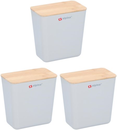 TÁROLÓDOBOZ 3DB-OS 1L 13,5X13X8CM MŰA. BAMBUSZ TETŐVEL