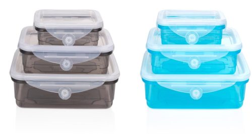 TÁROLÓ DOBOZ MŰA. FLEXIBILIS SZILIKON TETŐVEL 3DB 170ML/450ML/850ML 2 SZÍNBEN