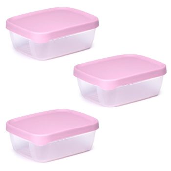 TÁROLÓ DOBOZ PP 3DB 600ML MŰANYAG 12X15X5,5CM