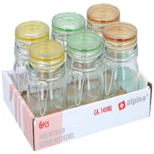 CSATTOS BEFŐTTESÜVEG SZÍNES TETŐVEL 6DB 22X14,5X9CM