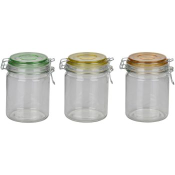 CSATTOS BEFŐTTESÜVEG SZÍNES TETŐVEL 3DB 30X12,5X14,5CM