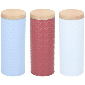 TÁROLÓ DOBOZ FÉM 8X8X22CM 3 SZÍNBEN