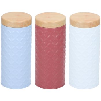 TÁROLÓDOBOZ FÉM 7X7X18CM 3 SZÍNBEN