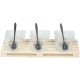 ELŐÉTEL KÍNÁLÓ 30X15X2CM 3 ÜVEG TÁLKA+3 PORCELÁN TÁLKA+3 KANÁL FA TÁLCÁN