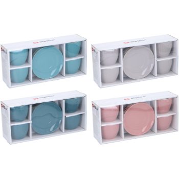 CSÉSZE + ALÁTÉT CAPUCCINO 200ML 4 SZEMÉLYES 4 SZÍNBEN