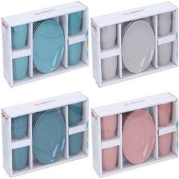 CSÉSZE + ALÁTÉT ESPRESSO 90ML 4 SZEMÉLYES 4 SZÍNBEN