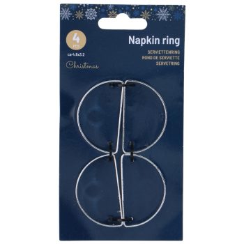 SZALVÉTAGYŰRŰ 4DB 4,8X3,2X1CM, EZÜST SZÍNŰ