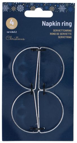 SZALVÉTAGYŰRŰ 4DB 4,8X3,2X1CM, EZÜST SZÍNŰ