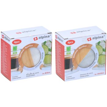 ALÁTÉT 4DB BAMBUSZ/MÁRVÁNY 2 FÉLE 10X10X1CM