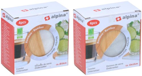 ALÁTÉT 4DB BAMBUSZ/MÁRVÁNY 2 FÉLE 10X10X1CM