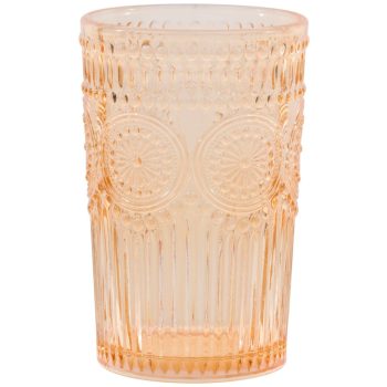 POHÁR ÜVEG NARANCSSÁRGA 360ML 4DB  8X6,5X12,5CM