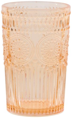 POHÁR ÜVEG NARANCSSÁRGA 360ML 4DB  8X6,5X12,5CM