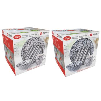 ÉTKÉSZLET 16 DARABOS SZETT, 2FÉLE 52X28X30CM