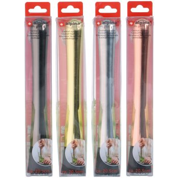 KOKTÉL TÖRŐFA/PRÉSELŐ  4FÉLE 2,4X20,5CM SS/PP PVC