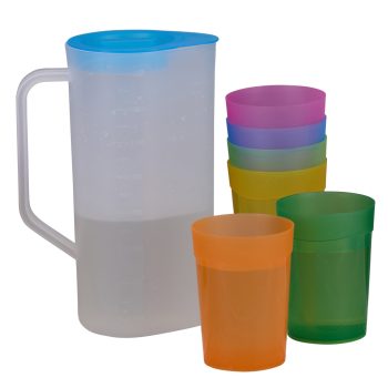 KANCSÓ POHÁRRAL 6FÉLE 7DB 24X16,5X10CM PP