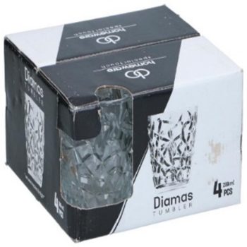 POHÁR ÜVEG "DIAMAS" 280ML 4DB-OS