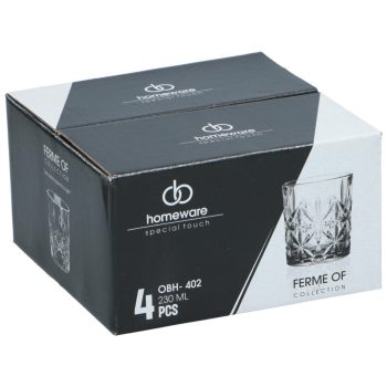 POHÁR ÜVEG 230ML 4DB-OS