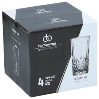 POHÁR ÜVEG 260ML 4DB-OS