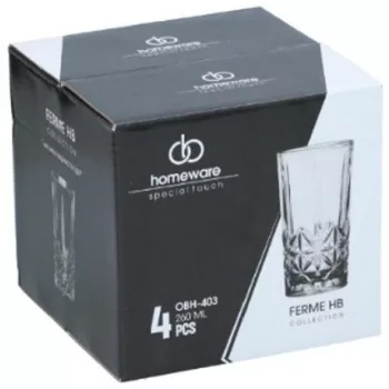 POHÁR ÜVEG 260ML 4DB-OS