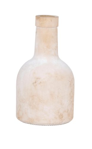 VÁZA ÜVEG FEHÉR 8X8X16CM