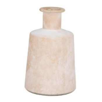 VÁZA ÜVEG FEHÉR 11,5X11,5X18CM