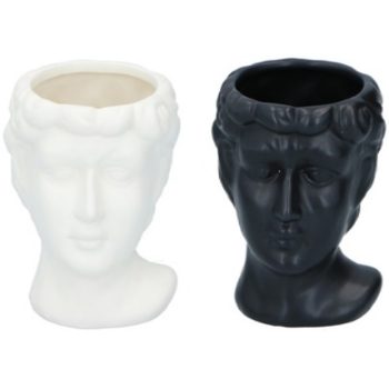 VÁZA DOLOMIT FEJ FORMA 10X9X12CM 2FÉLE